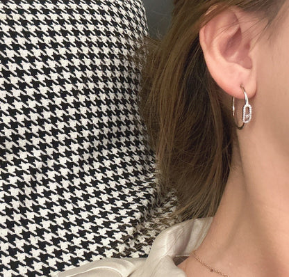 [⭐Hyrra Jewelry]CREOLES MOVE UNO PM DIAMOND EARRINGS