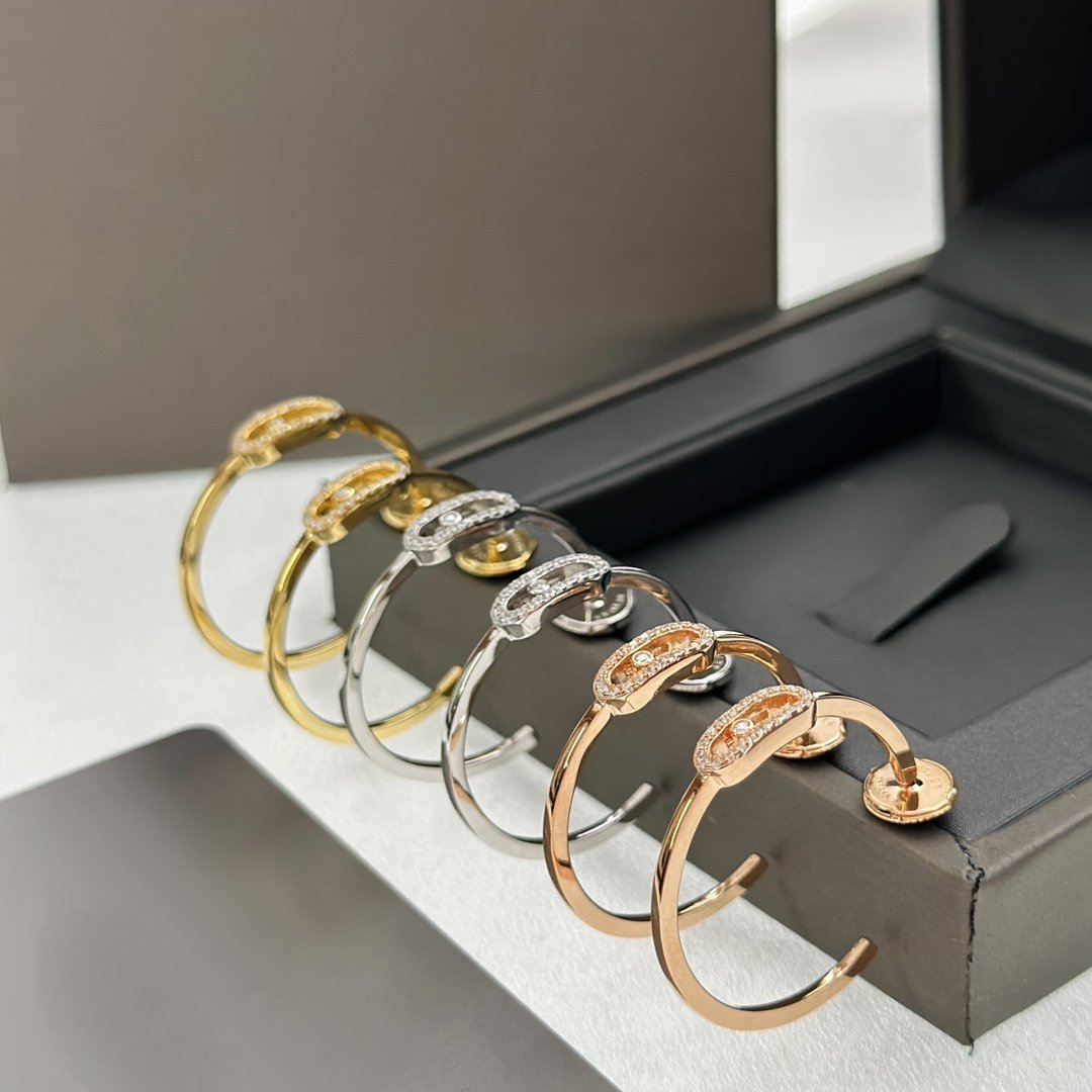 [⭐Hyrra Jewelry]CREOLES MOVE UNO PM DIAMOND EARRINGS