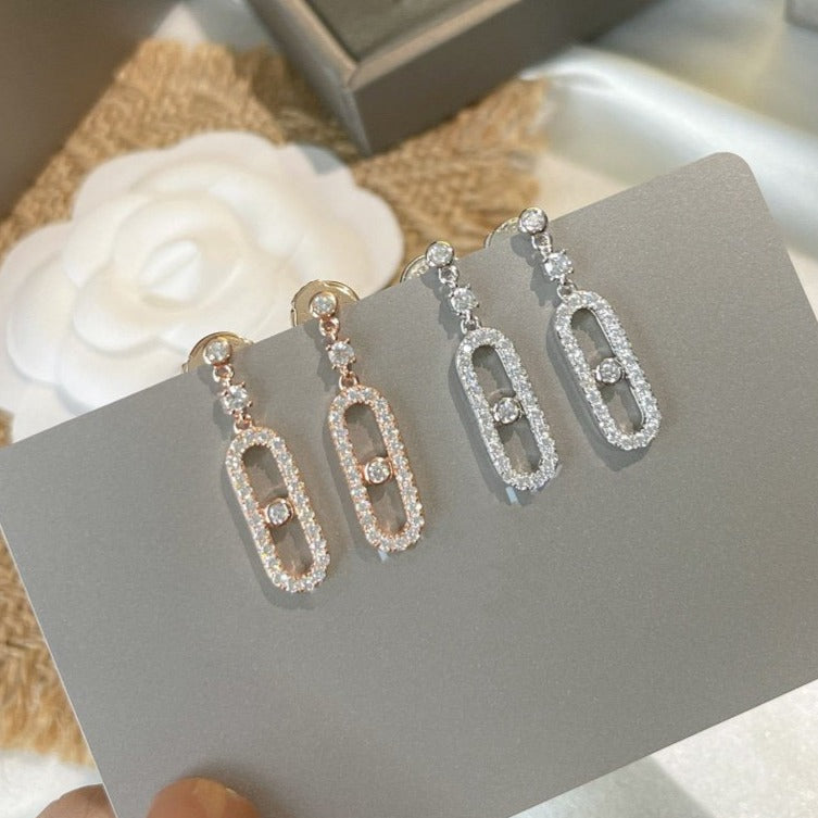 [⭐Hyrra Jewelry]DORMEUSES MOVE UNO DIAMOND EARRINGS