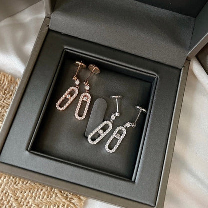 [⭐Hyrra Jewelry]DORMEUSES MOVE UNO DIAMOND EARRINGS