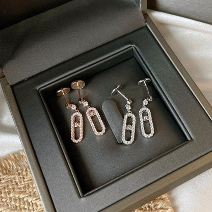 [⭐Hyrra Jewelry]DORMEUSES MOVE UNO DIAMOND EARRINGS