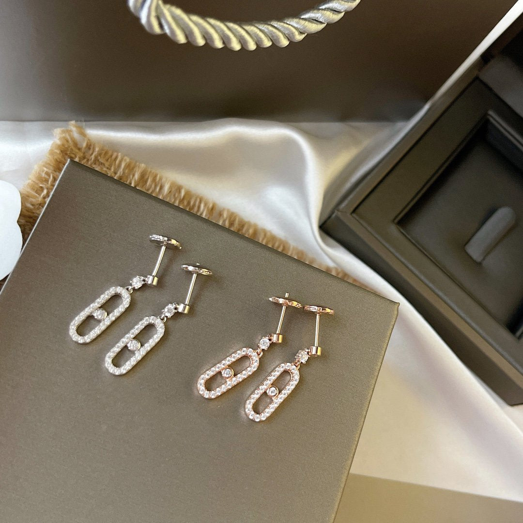 [⭐Hyrra Jewelry]DORMEUSES MOVE UNO DIAMOND EARRINGS