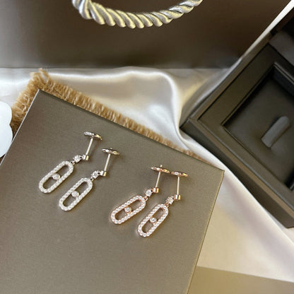 [⭐Hyrra Jewelry]DORMEUSES MOVE UNO DIAMOND EARRINGS