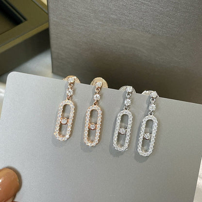 [⭐Hyrra Jewelry]DORMEUSES MOVE UNO DIAMOND EARRINGS