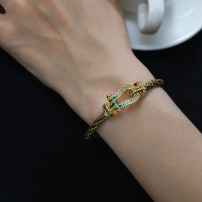 [⭐Hyrra Jewelry]FORCE 10 GOLD GREEN DIAMOND PAVED