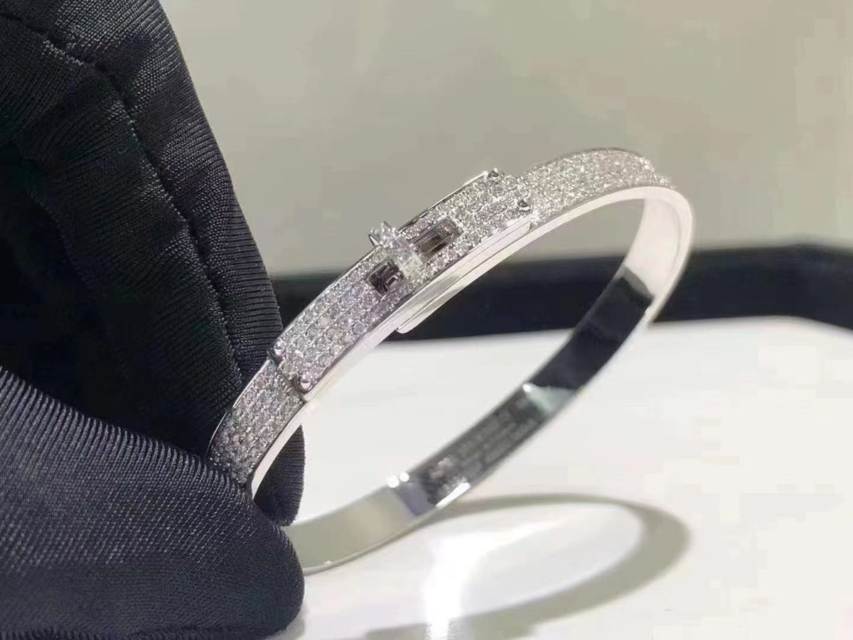 [⭐Hyrra Jewelry]HM KELLY BRACELET IN SILVER AND FULL PAVE DIAMOND