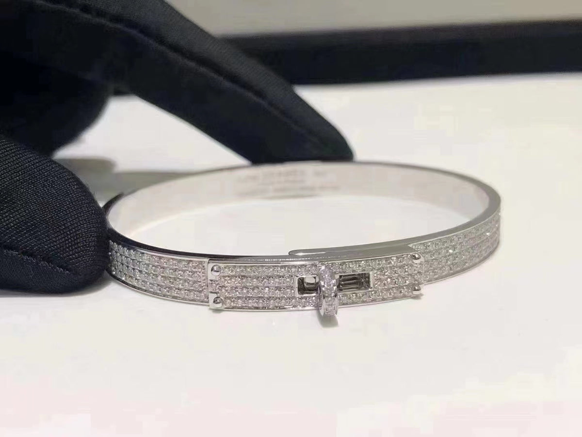 [⭐Hyrra Jewelry]HM KELLY BRACELET IN SILVER AND FULL PAVE DIAMOND
