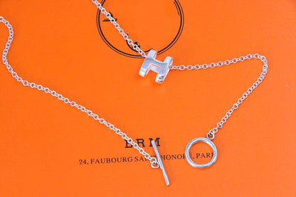 [⭐Hyrra Jewelry]HM NECKLACE H LETTER OVAL SERIES