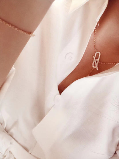 [⭐Hyrra Jewelry]HM FIRE PIG NOSE NECKLACE TRENDY STREET