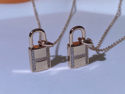 [⭐Hyrra Jewelry]HM ADVANCED NICHE LOCK HEAD NECKLACE DIAMONDS