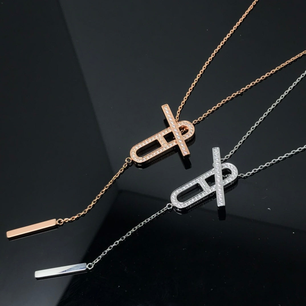 [⭐Hyrra Jewelry]HM NECKLACE PLATINUM ROSE GOLD DIAMOND