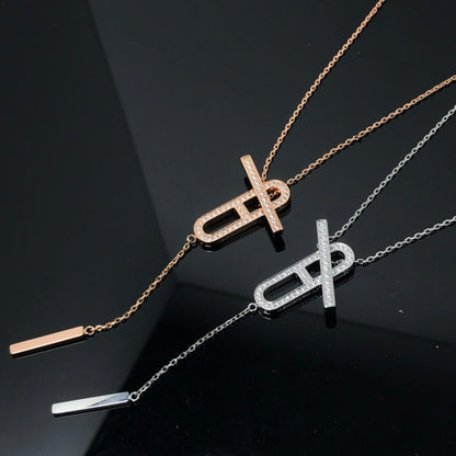 [⭐Hyrra Jewelry]HM NECKLACE PLATINUM ROSE GOLD DIAMOND