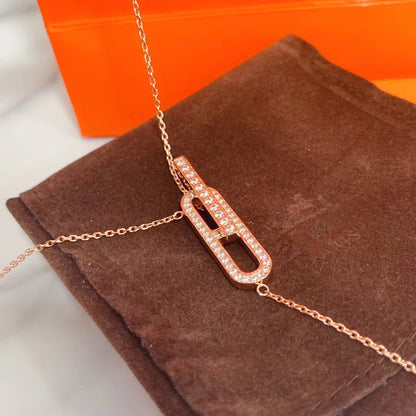 [⭐Hyrra Jewelry]HM NECKLACE PLATINUM ROSE GOLD DIAMOND
