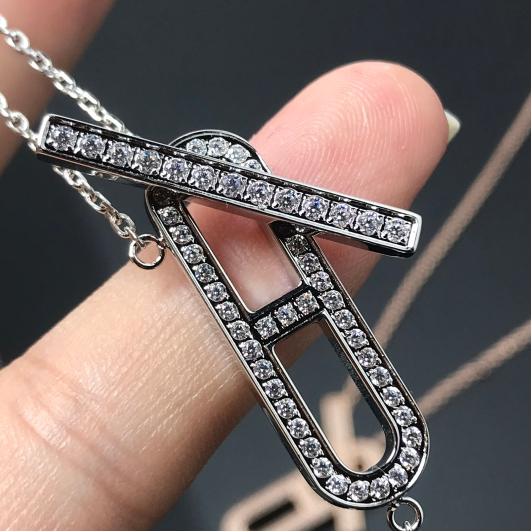 [⭐Hyrra Jewelry]HM NECKLACE PLATINUM ROSE GOLD DIAMOND