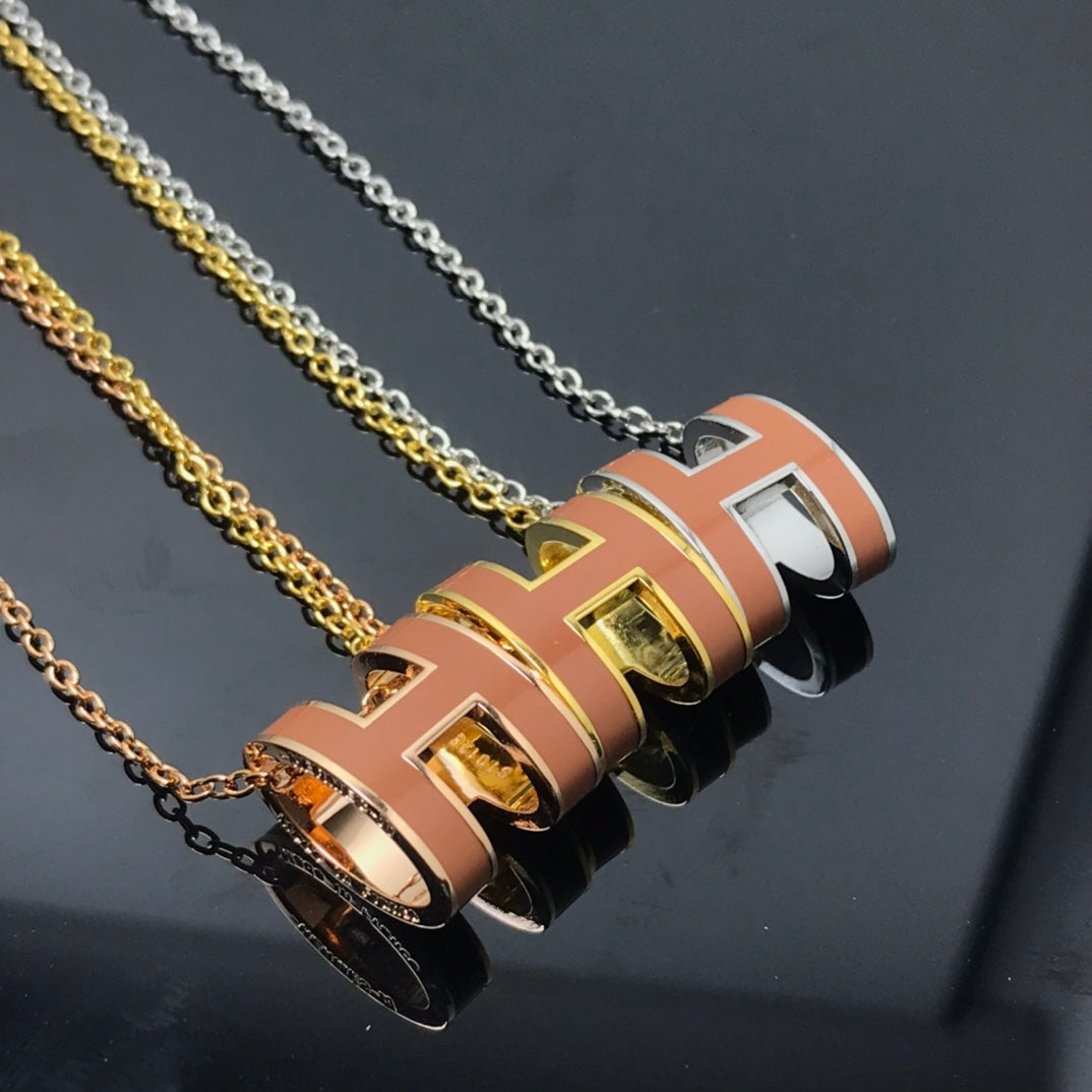 [⭐Hyrra Jewelry]H NECKLACE BROWN