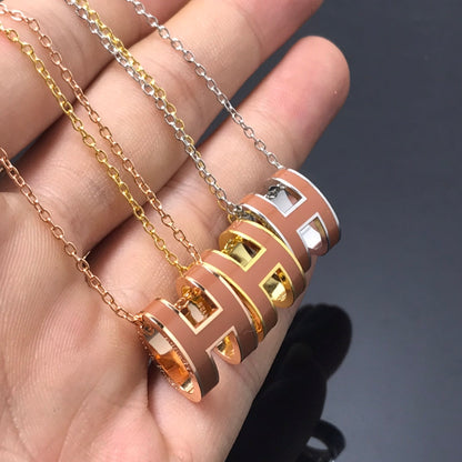 [⭐Hyrra Jewelry]H NECKLACE BROWN