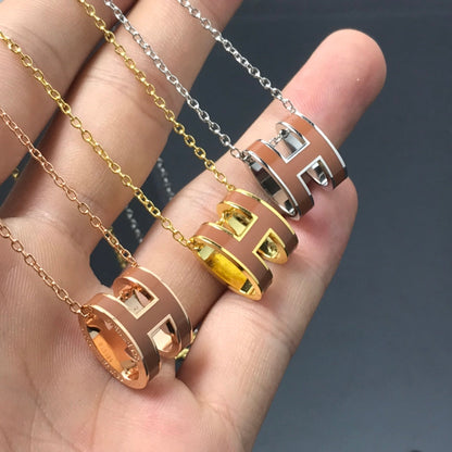 [⭐Hyrra Jewelry]H NECKLACE BROWN