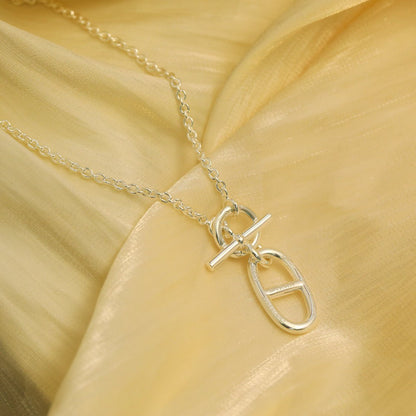 [⭐Hyrra Jewelry]HM CHAINE D'ANCRE PENDANT NECKLACE STERLING SILVER