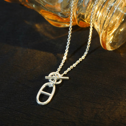 [⭐Hyrra Jewelry]HM CHAINE D'ANCRE PENDANT NECKLACE STERLING SILVER