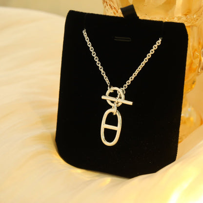[⭐Hyrra Jewelry]HM CHAINE D'ANCRE PENDANT NECKLACE STERLING SILVER