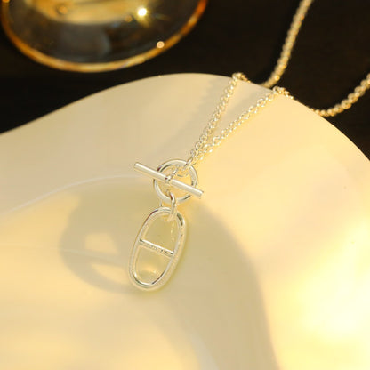 [⭐Hyrra Jewelry]HM CHAINE D'ANCRE PENDANT NECKLACE STERLING SILVER