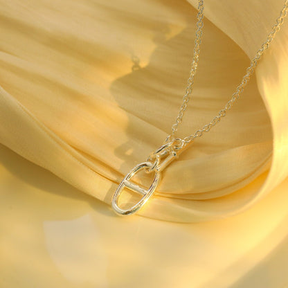 [⭐Hyrra Jewelry]HM CHAINE D'ANCRE PENDANT NECKLACE STERLING SILVER