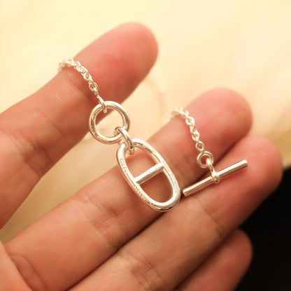 [⭐Hyrra Jewelry]HM CHAINE D'ANCRE PENDANT NECKLACE STERLING SILVER