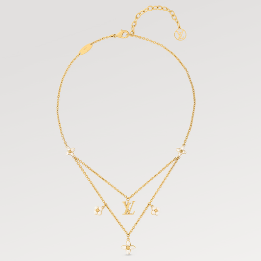 [⭐Hyrra Jewelry]FLOWERGRAM GOLD MOP DOUBLE ROW NECKLACE