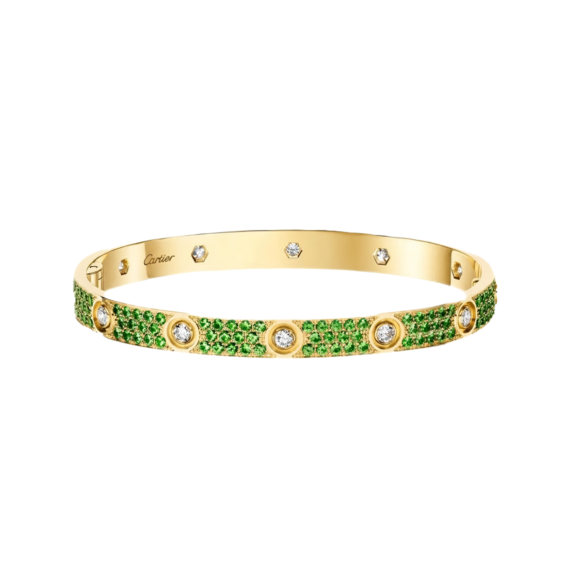 [⭐Hyrra Jewelry]2026 PAVE GEMSTONE LOVE BRACELET 6.1MM 10 DIAMONDS