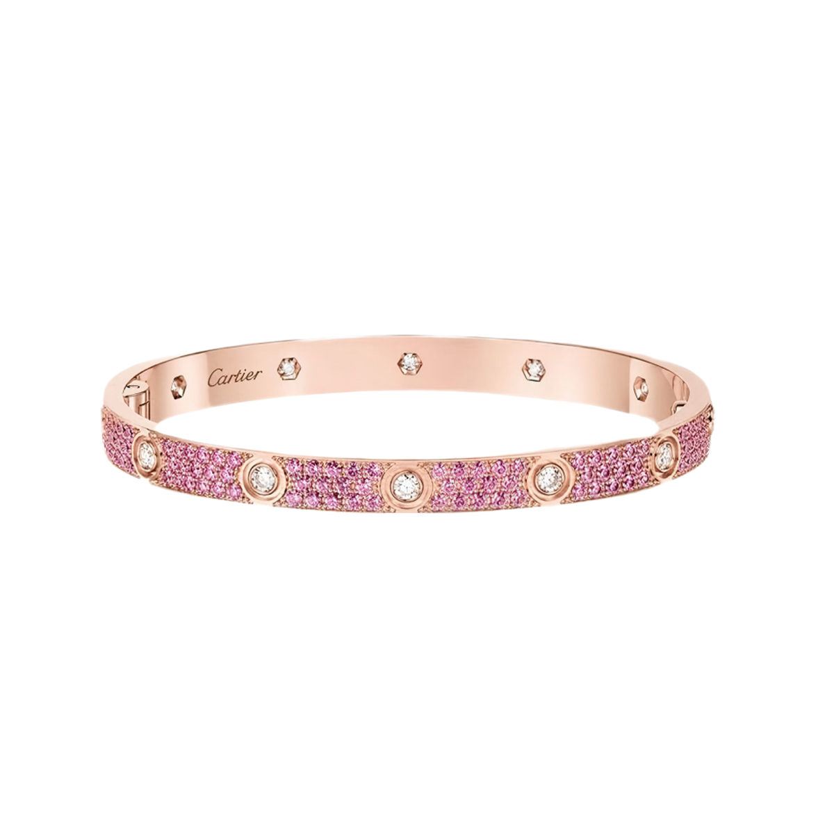 [⭐Hyrra Jewelry]2026 PAVE GEMSTONE LOVE BRACELET 6.1MM 10 DIAMONDS