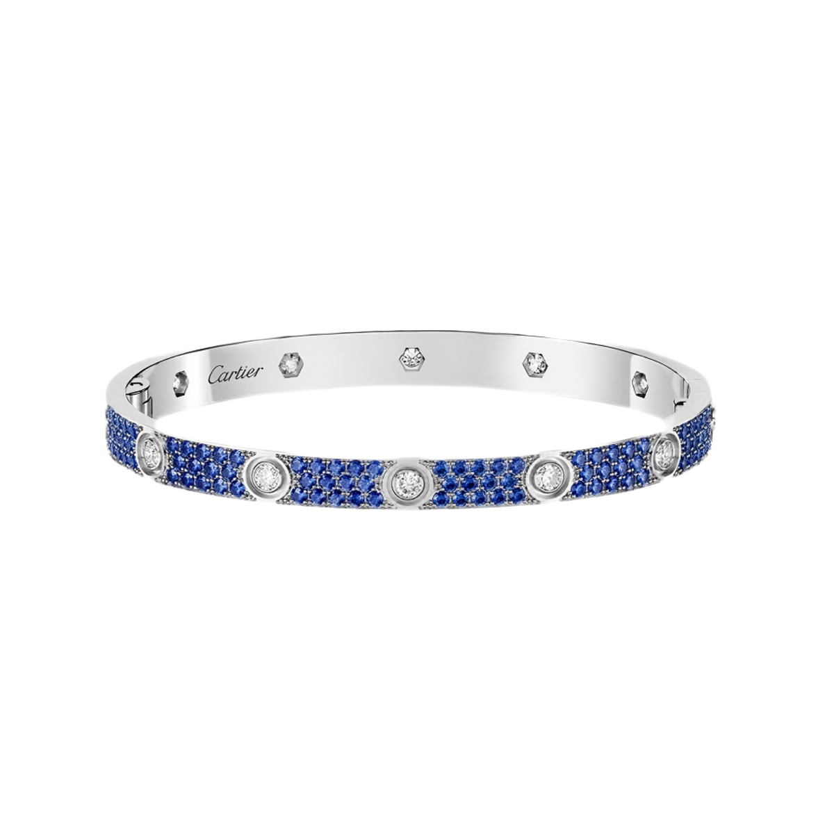 [⭐Hyrra Jewelry]2026 PAVE GEMSTONE LOVE BRACELET 6.1MM 10 DIAMONDS
