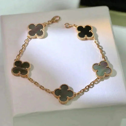 [⭐Hyrra Jewelry] CLOVER 5 MOTIF GRAY MOP BRACELET COLLECTION