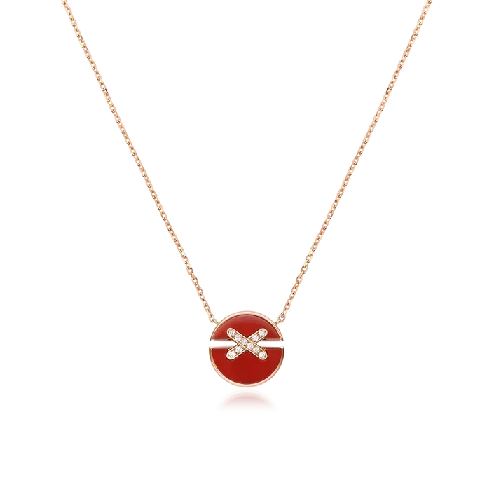 [⭐Hyrra Jewelry]JEUX DE ROSE GOLD DIAMOND NECKLACE