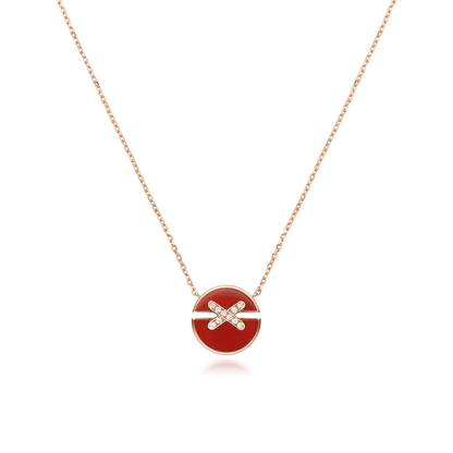 [⭐Hyrra Jewelry]JEUX DE ROSE GOLD DIAMOND NECKLACE