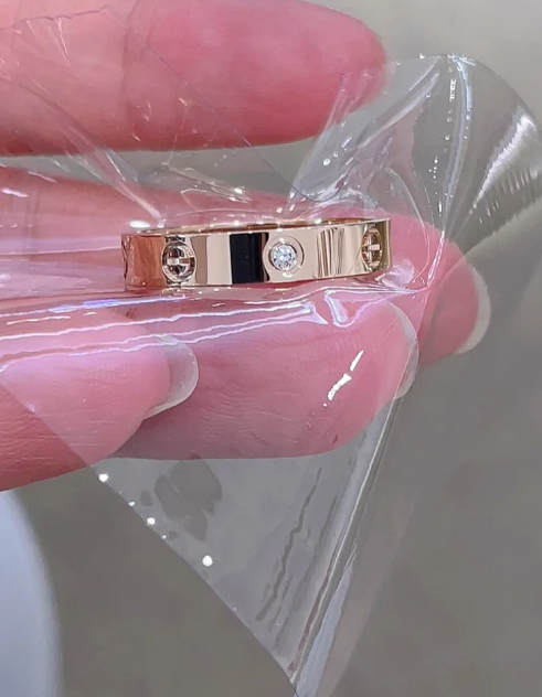 [⭐Hyrra Jewelry]LOVE RING 4MM 1 DIAMOND