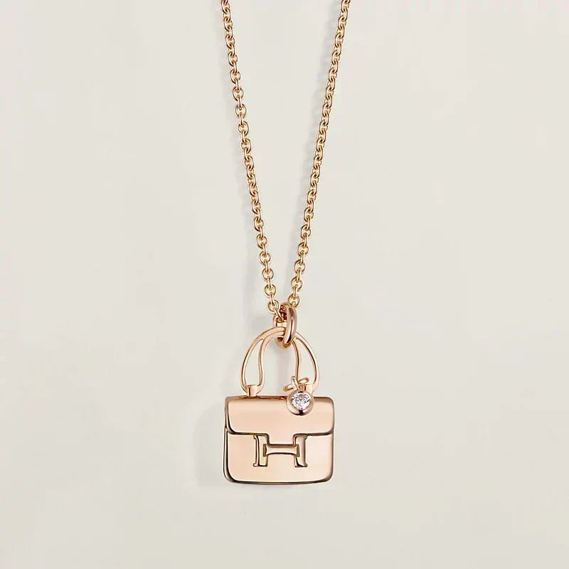 [⭐Hyrra Jewelry]AMULETTE PEDANT ROSE GOLD NECKLACE