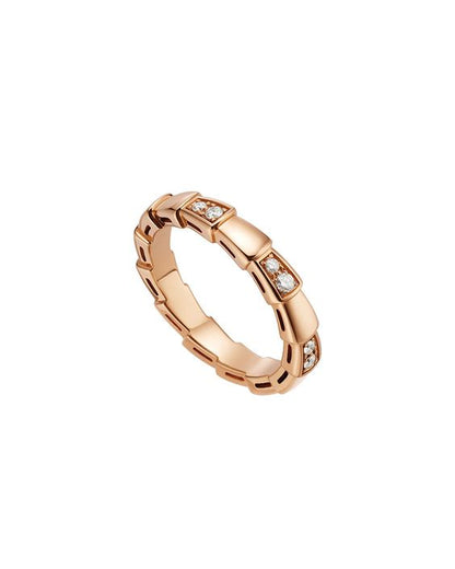 [⭐Hyrra Jewelry]SERPENTI RING PINK GOLD  3MM