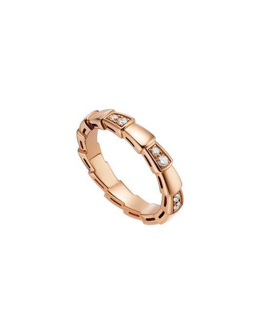 [⭐Hyrra Jewelry]SERPENTI RING PINK GOLD  3MM
