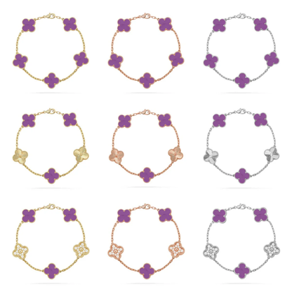 [⭐Hyrra Jewelry] CLOVER 5 MOTIF VIOLET BRACELET COLLECTION