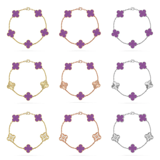 [⭐Hyrra Jewelry] CLOVER 5 MOTIF VIOLET BRACELET COLLECTION