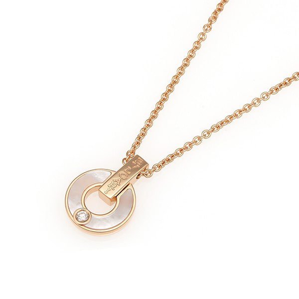 [⭐Hyrra Jewelry]GARI NECKLACE PINK GOLD MOP