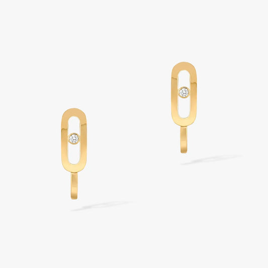 [⭐Hyrra Jewelry]CREOLES MOVE UNO MINI 1 DIAMOND EARRINGS