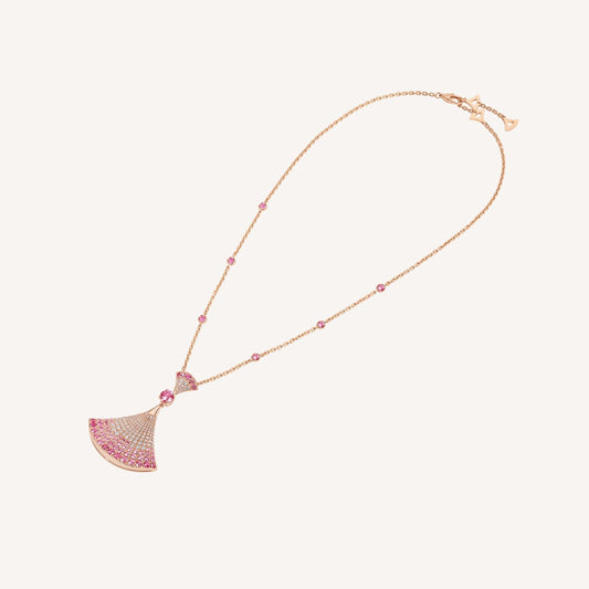 [⭐Hyrra Jewelry]DREAM NECKLACK DIAMOND PINK GOLD