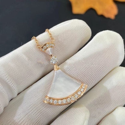 [⭐Hyrra Jewelry]DREAM NECKLACE MOP PINK GOLD DIAMOND