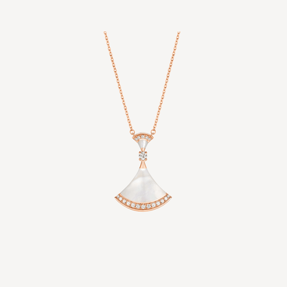 [⭐Hyrra Jewelry]DREAM NECKLACE MOP PINK GOLD DIAMOND