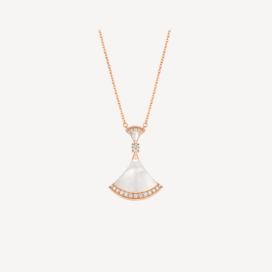 [⭐Hyrra Jewelry]DREAM NECKLACE MOP PINK GOLD DIAMOND