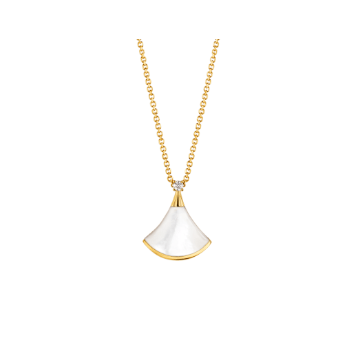 [⭐Hyrra Jewelry]DREAM NECKLACE WHITE MOP GOLD 1 DIAMOND