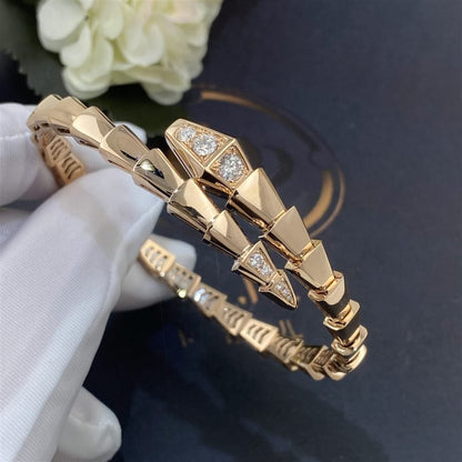 [⭐Hyrra Jewelry]SERPENTI BRACELET DIAMONDS PINK GOLD