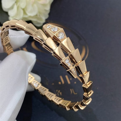 [⭐Hyrra Jewelry]SERPENTI BRACELET DIAMONDS PINK GOLD