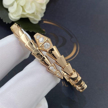 [⭐Hyrra Jewelry]SERPENTI BRACELET DIAMONDS PINK GOLD